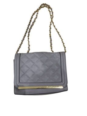 Aldo Quilted Gray Crossbody with Gold Chain Strap